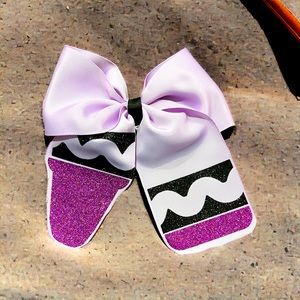 Purple crayon cheer bow